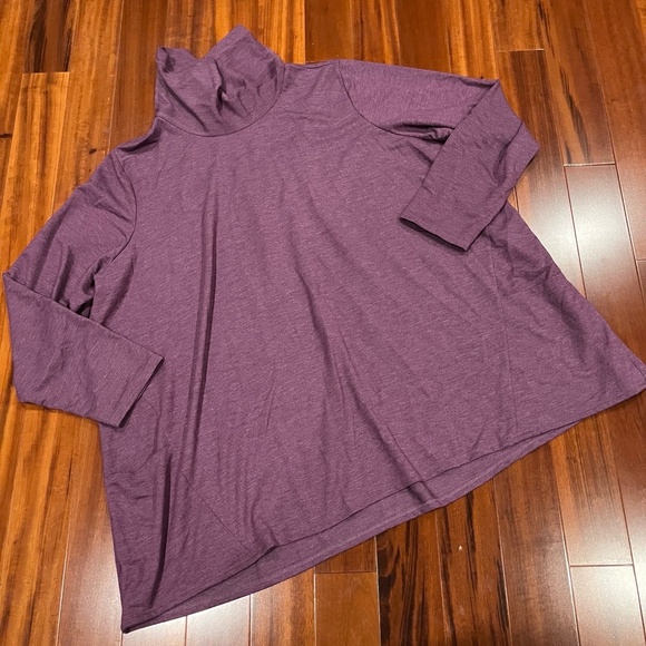 LOGO by Lori Goldstein Tops - LOGO Lori Goldstein Purple Knit Top Long Sleeve‎ Turtleneck Sweater Plus Size 4X